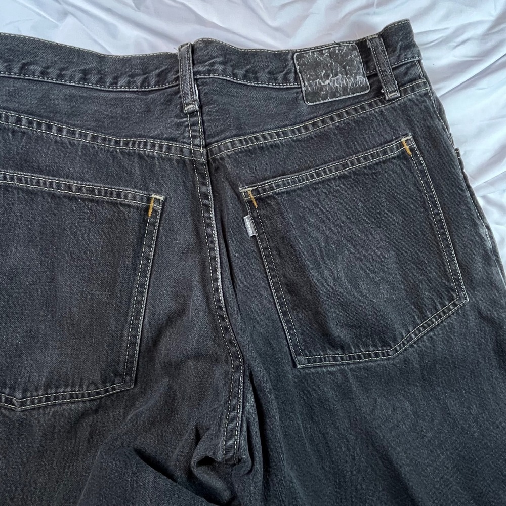 Levis SilverTab Baggy Jeans Mens 33x32 Faded Black Denim 90s Streetwear Wide Leg - Picture 5 of 16